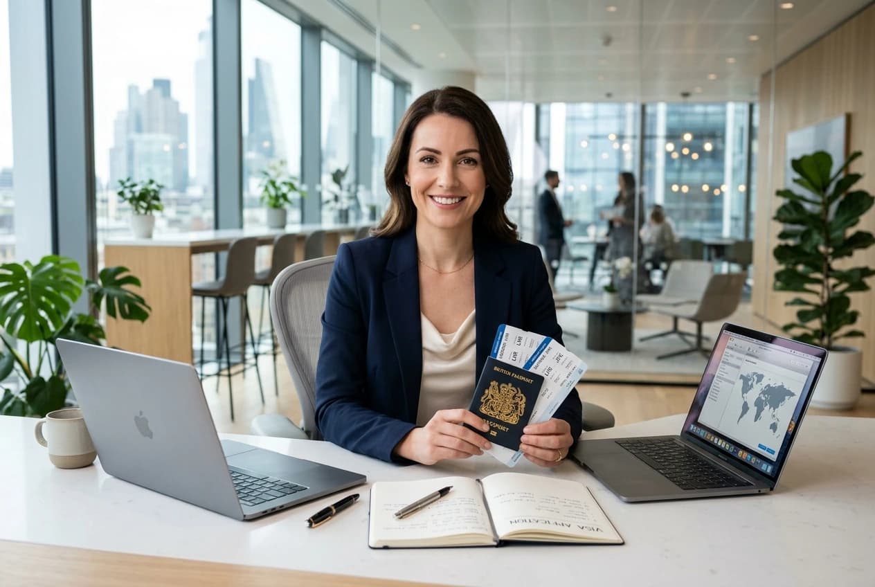Visa consultant reviewing application document checklist