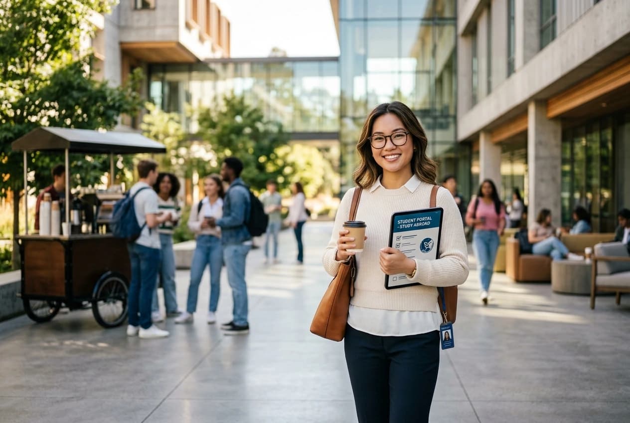Student preparing an overseas education profile