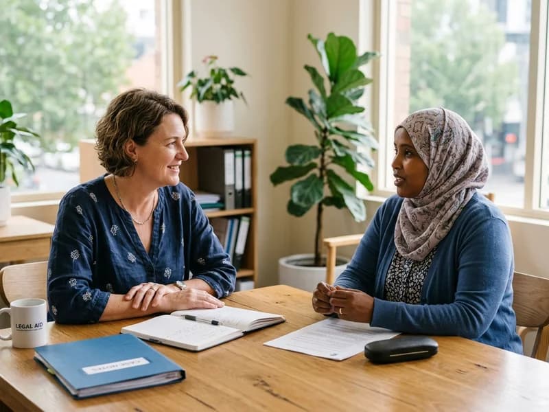 Humanitarian case officer providing compassionate legal counseling